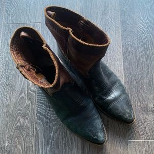 Frye Billy Cross Stitch Short Cowgirl Booties/Boot